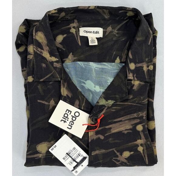 🆕️ Open Edit Men's XL Button-Down Short Sleve Shirt - NWT - Picture 1 of 7